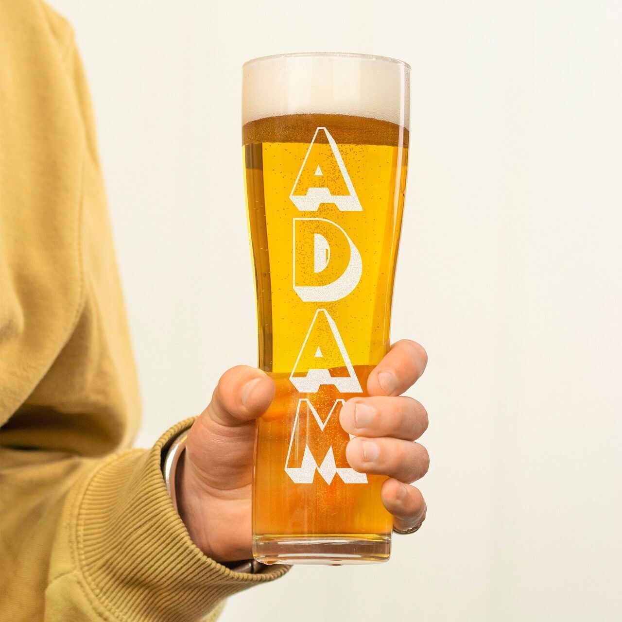 Personalised Shadowed Font Pint Glass
