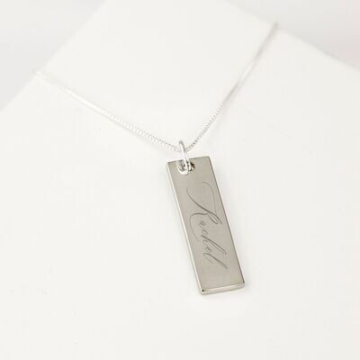 Personalised Silver Script Name Necklace