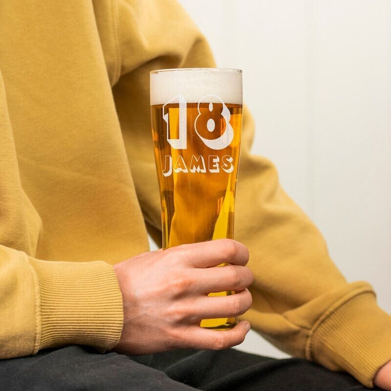 Bold Milestone Birthday Pint Glass