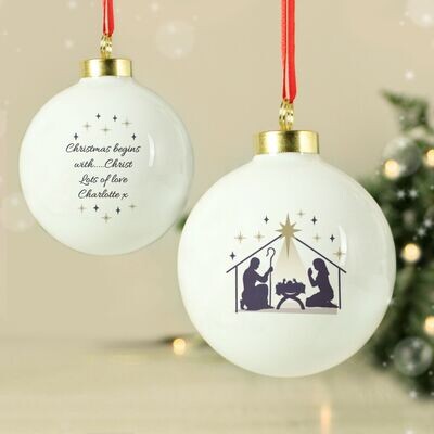 Personalised Nativity Bauble Personalised Nativity Bauble