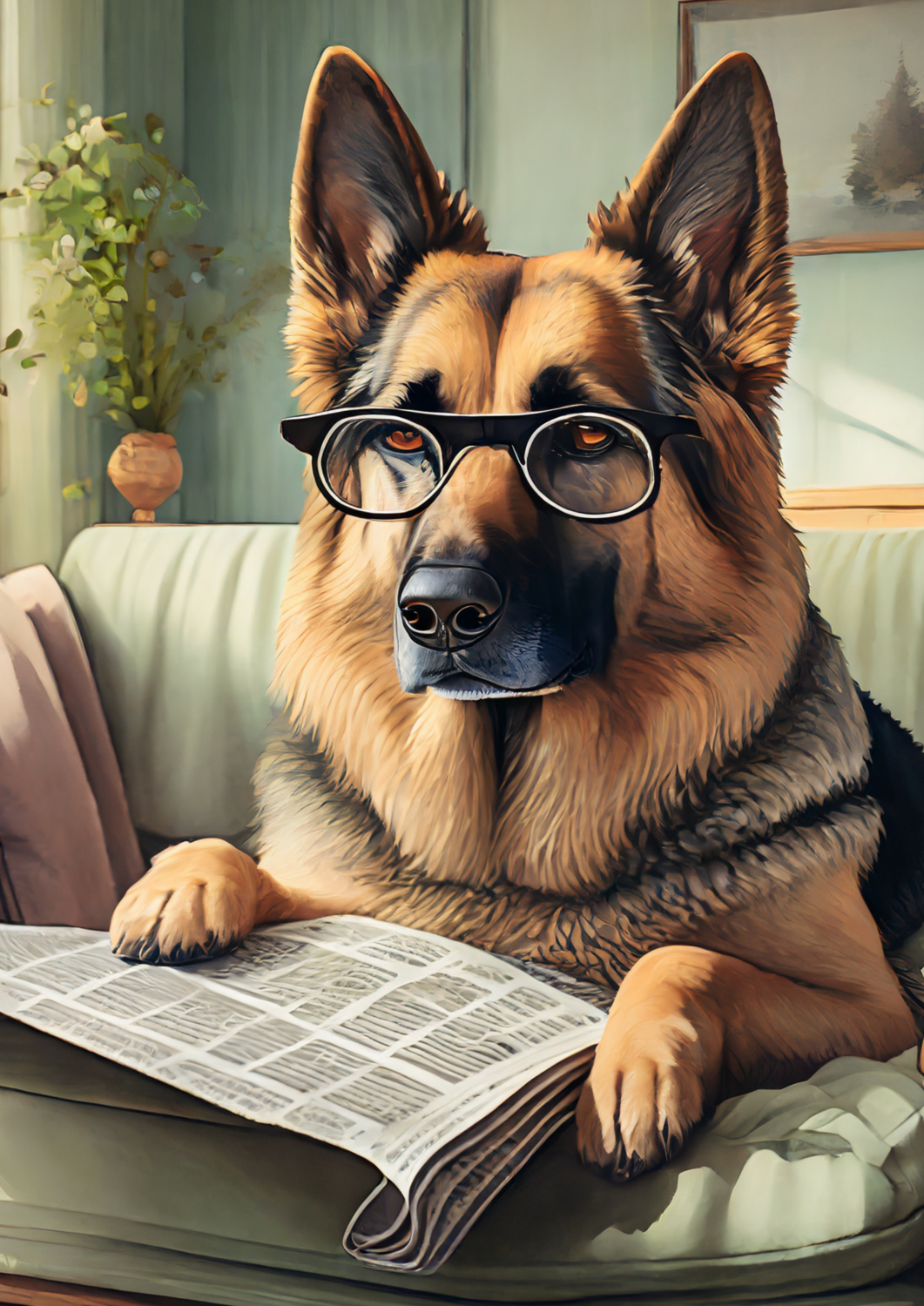 German Shepherd Digital Download Print (AI generated)