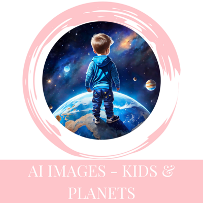 Kid & Planets AI Generated Images