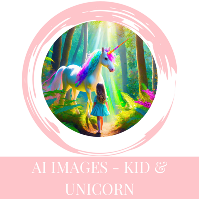 Kid & Unicorn AI Generated Images