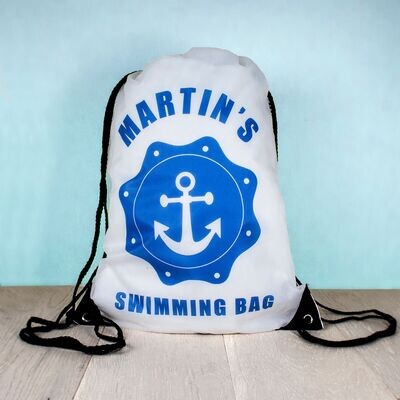 Personalised Kid's Drawstring Bag - Swimming