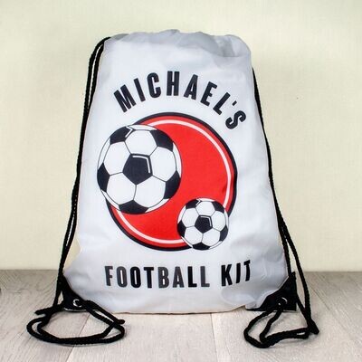 Personalised Kid's Drawstring Bag - Football