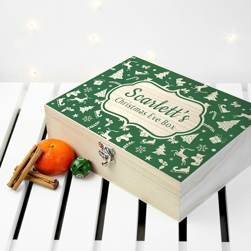 Personalised Christmas Eve Box With Festive Pattern