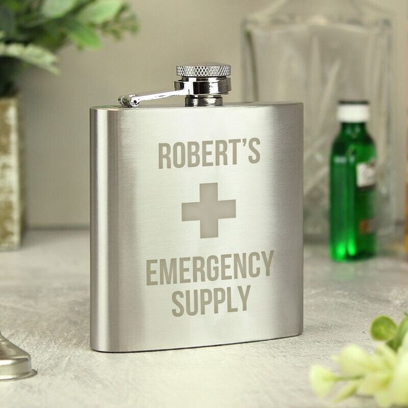 Personalised Emergency Supply Hip Flask