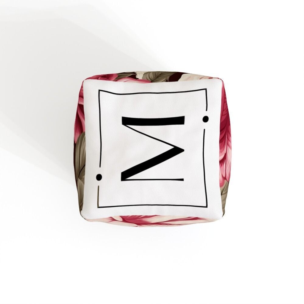 Personalised Initial   - Bean Bag Cube - Indoor Cube With Fill - 220gsm Polyester Fabric