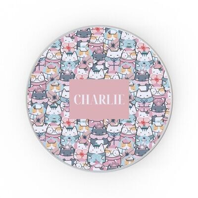 Personalised Cute Cats - Round Tin