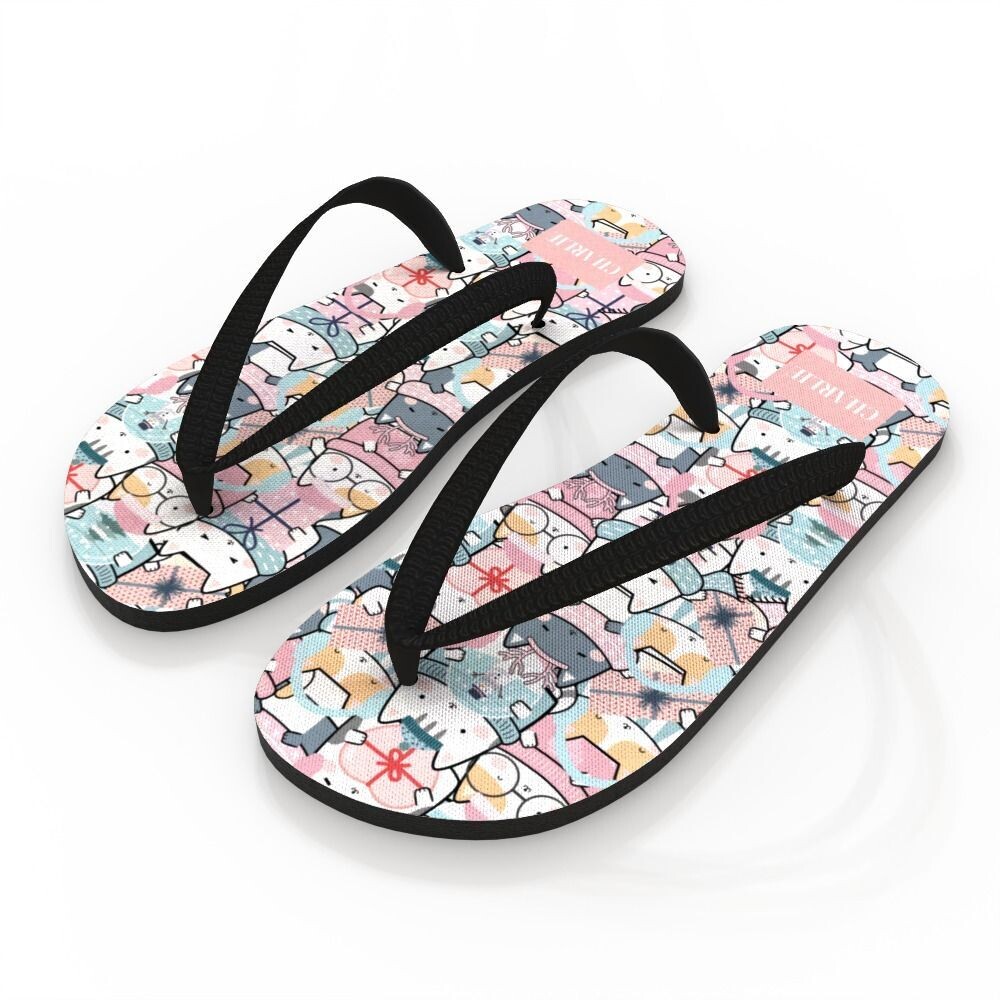 Personalised Cute Cats Flip Flops