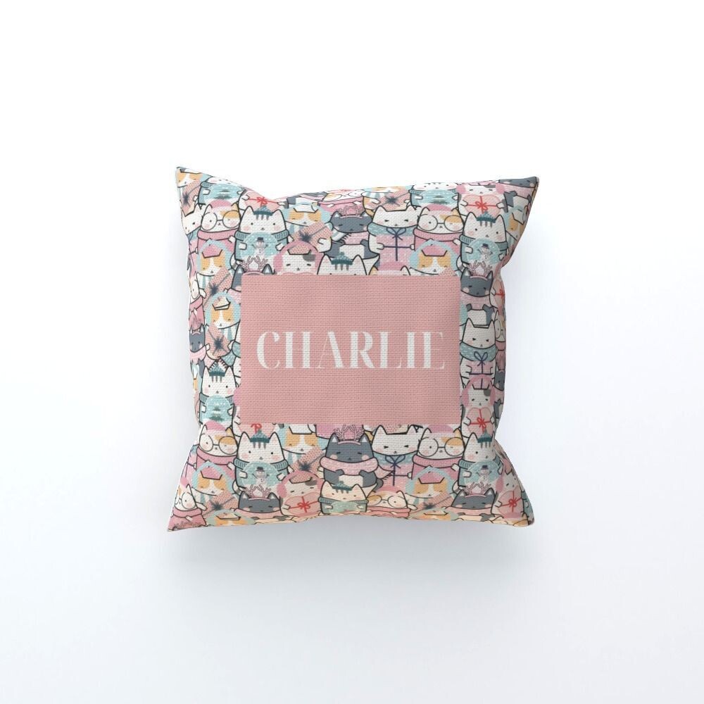 Personalised Cute Cats Cushion