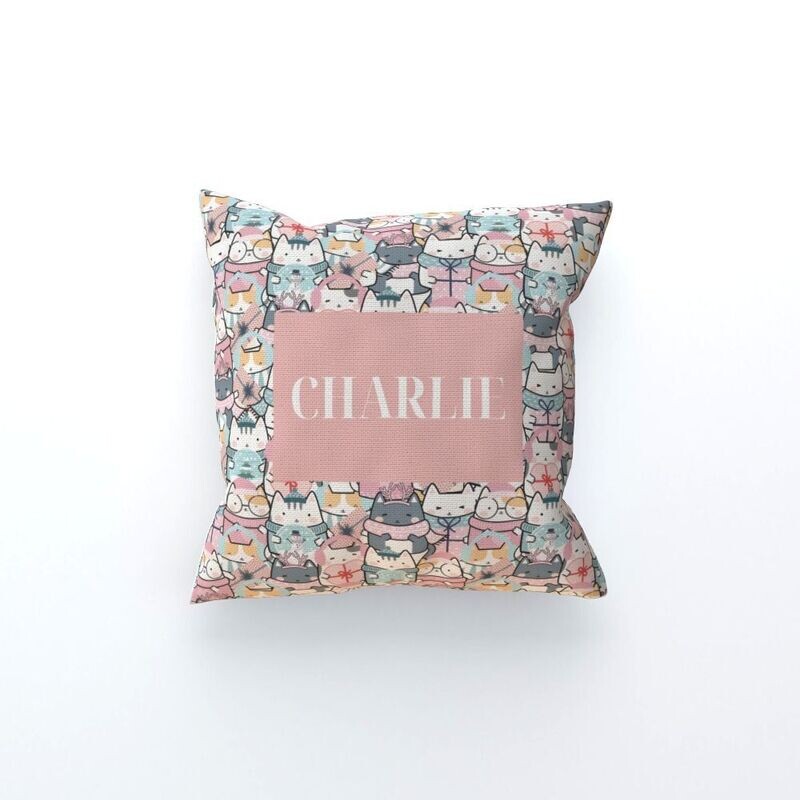 Personalised Cute Cats Cushion