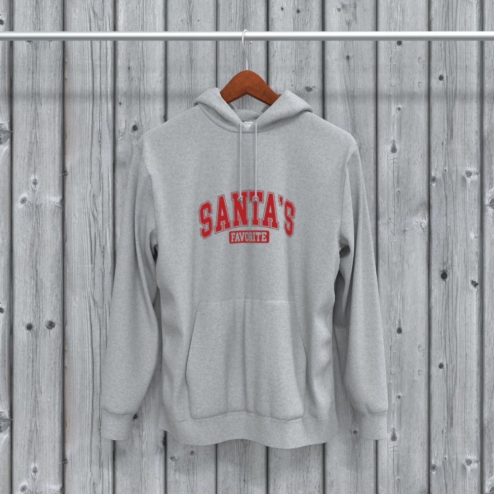 Santa's Fav - Hoodie (White or Grey)