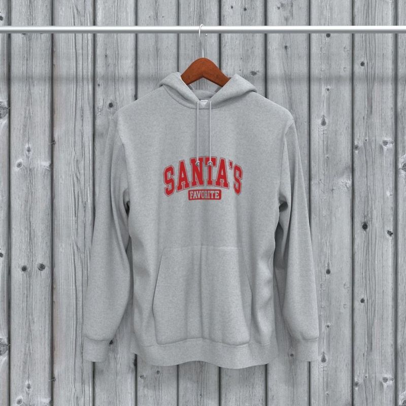 Santa's Fav - Hoodie (White or Grey)