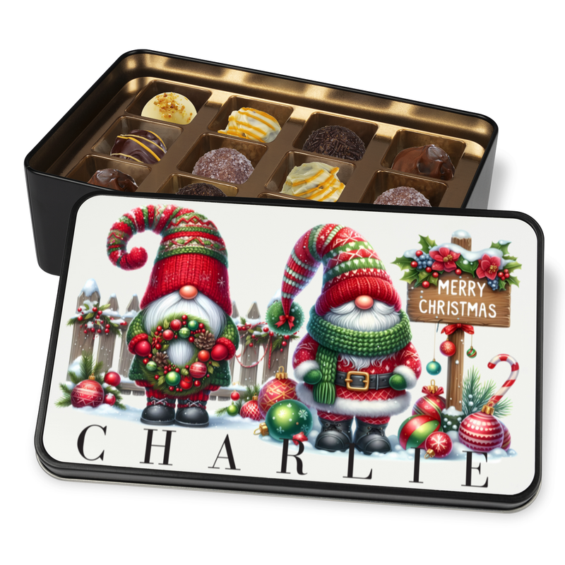 Christmas Gnomes - Personalised Keepsake Tin & Chocolates
