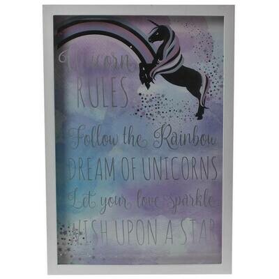 Unicorn Rules Framed Picture