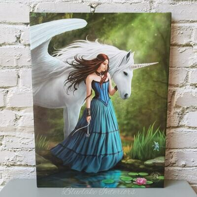 Enchanted Pool Unicorn Canvas Picture by Anne Stokes