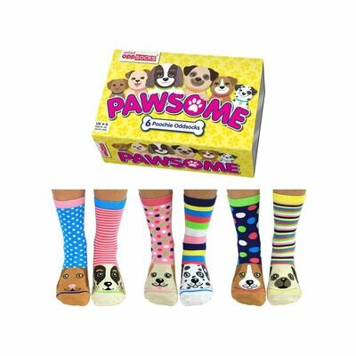 United Oddsocks Ladies Pawsome 6 Poochie Odd Socks Gift Boxed
