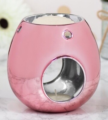 Desire Aroma Gorgeous Pink Mirror Glass Wax Melt Oil Burner
