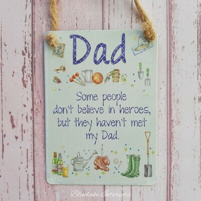 Mini Metal Dad Sentiment Hanging Sign