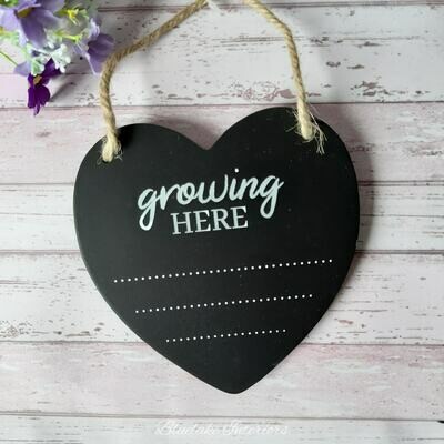 The Potting Shed Heart Chalkboard Growing Here
