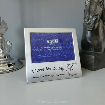 I Love My Daddy Satin Silver Colour Photo Frame Father's Day Gift