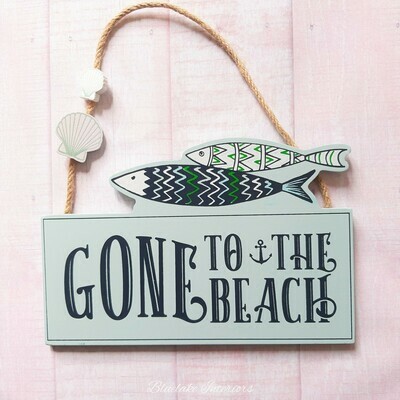 Gone To The Beach Blue Nautical Wall Sign