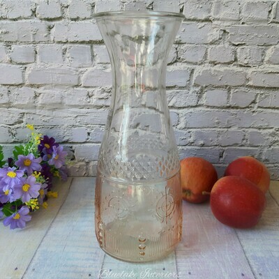 Ombre Amber Glass Carafe Table Drink Dispensers Garden Barbecue Summer