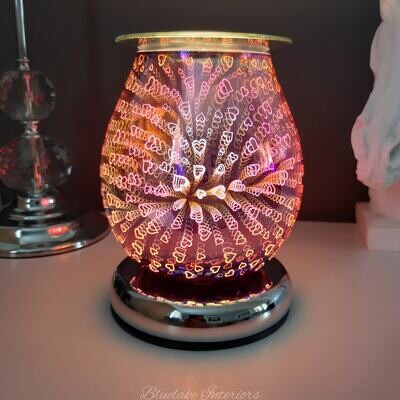 Stunning Oil & Wax Melt 3D Aroma Touch Lamp Hearts Design