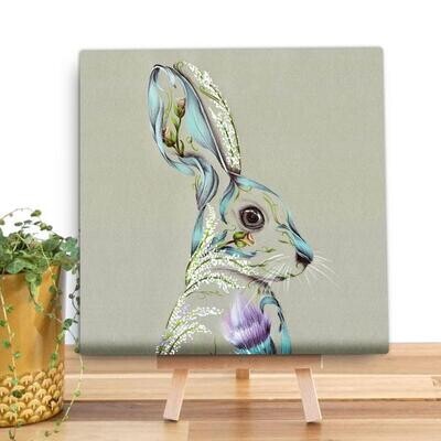 Small Rustic Hare Mini Canvas From Wraptious