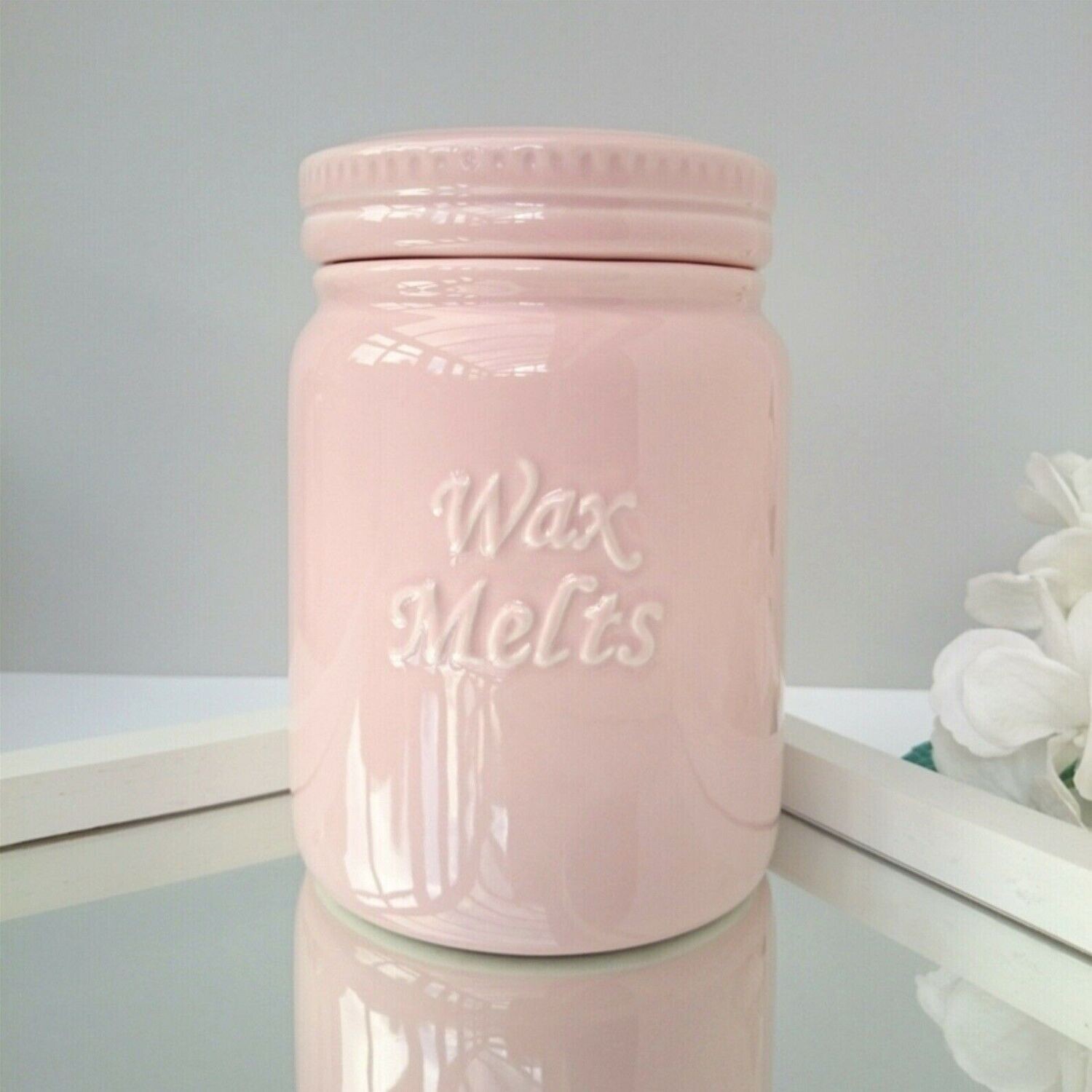 Large Pink Wax Melts Ceramic Storage Pot With Lid Gift Boxed