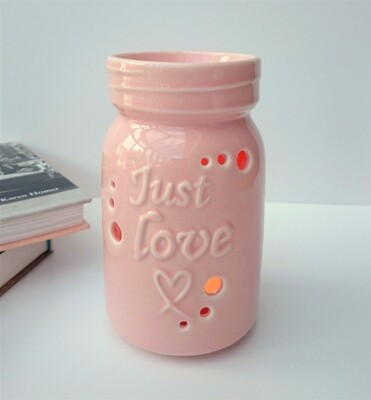 Pink Ceramic Just Love Wax Melt & Oil Burner Gift Boxed