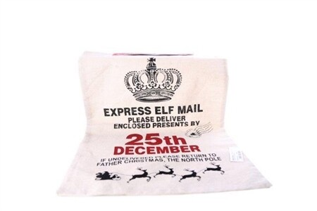 Express Elf Mail Canvas  Christmas Present Sack Please Deliver By December 25th