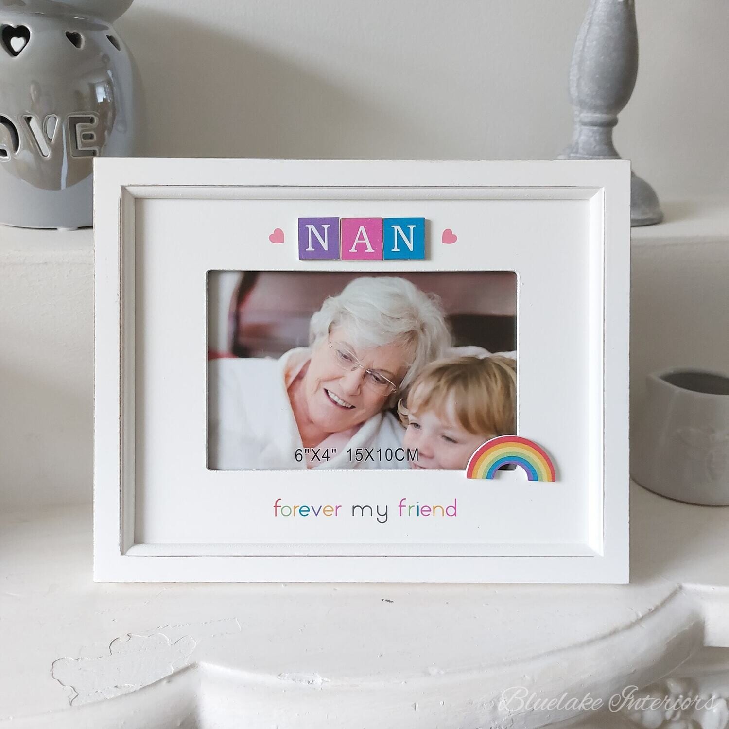 Nan Forever My Friend Rainbow Scrabble Photo Frame