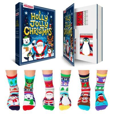 Children's United Oddsocks  A Jolly Holly Christmas Gift Boxed Odd Socks