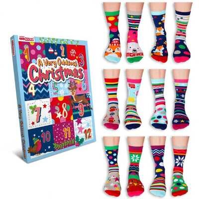 A Very Oddsock Christmas Ladies Advent Calendar Pack Of 12 Socks