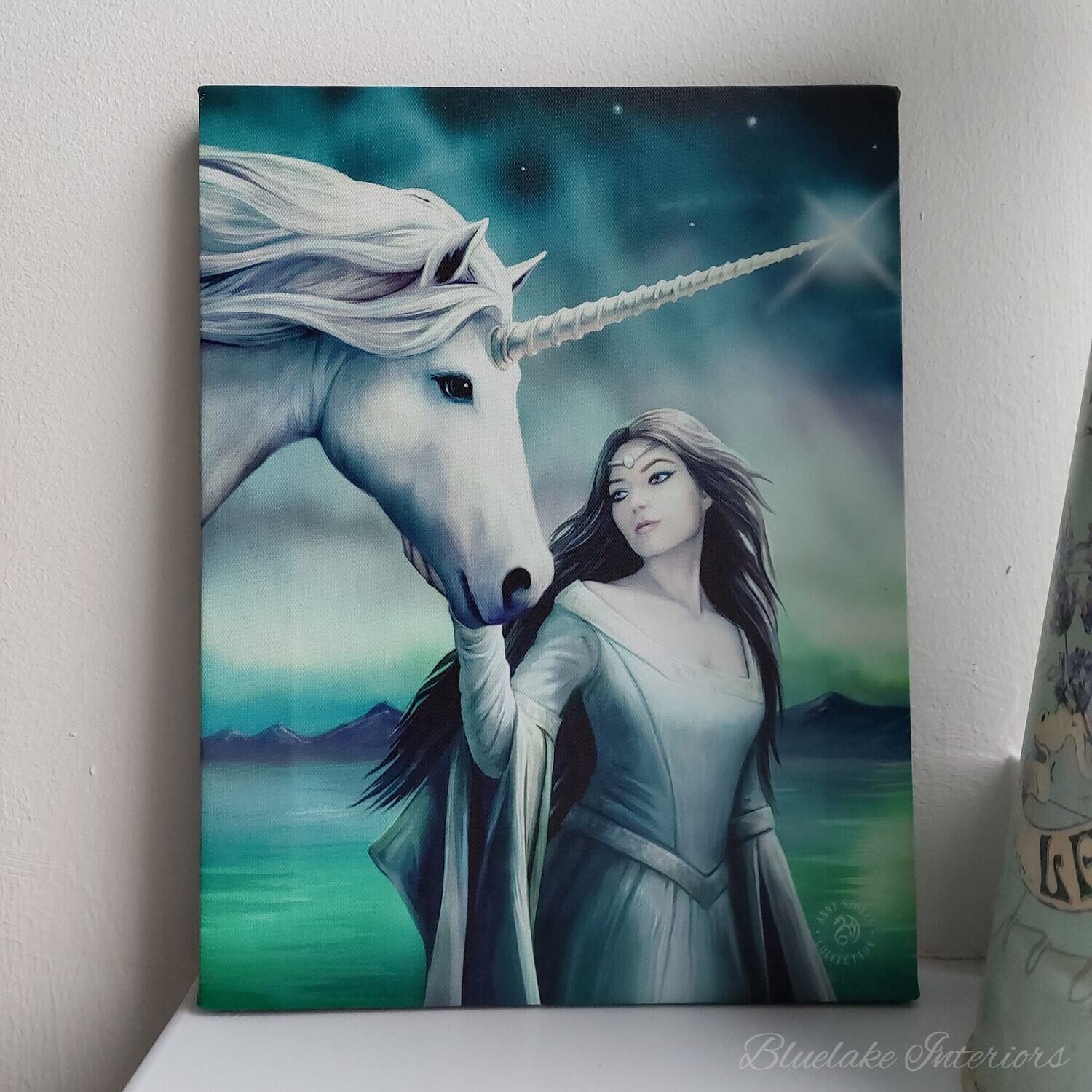 North Star Fantasy Unicorn Canvas Wall Picture by Anne Stokes