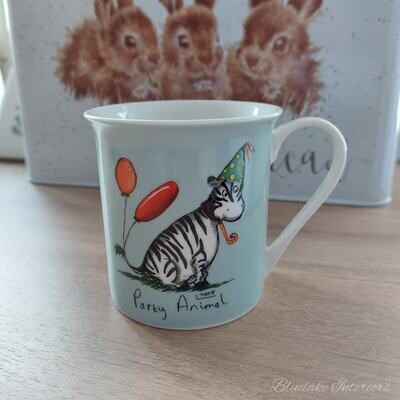 Party Animal Zebra Gift Boxed Fine China Mug by Louise Tate
