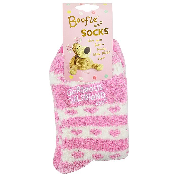Boofle Pink Fluffy Socks Gorgeous Girlfriend Valentine Gift