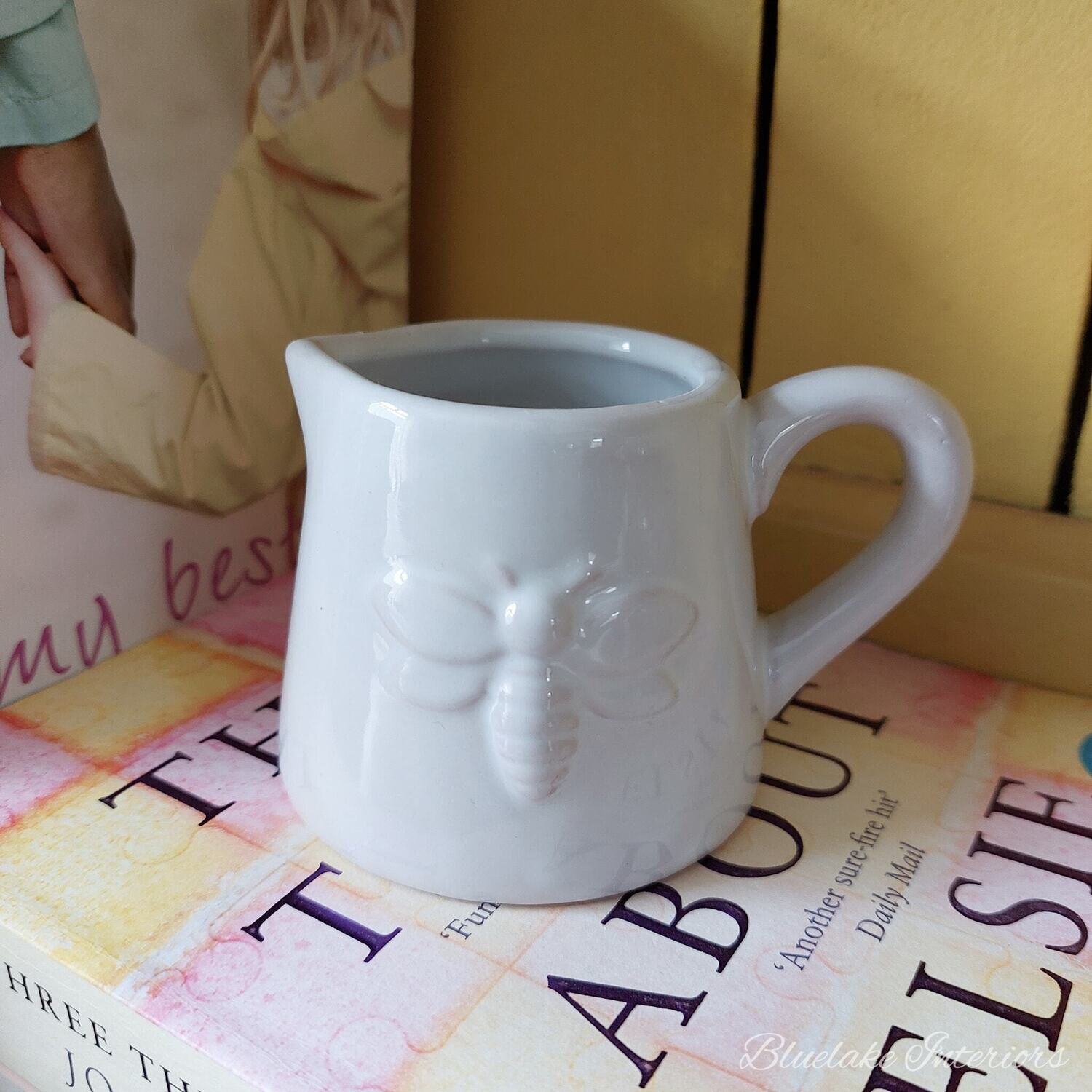 Grey Ceramic Mini Bee Design Decorative Jug Creamer Milk Jug