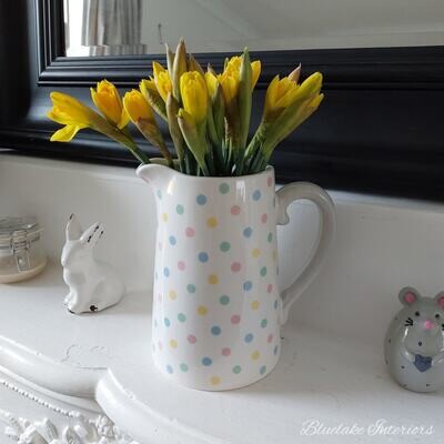 Pastel Spotted Ceramic Flower Jug Gift Idea