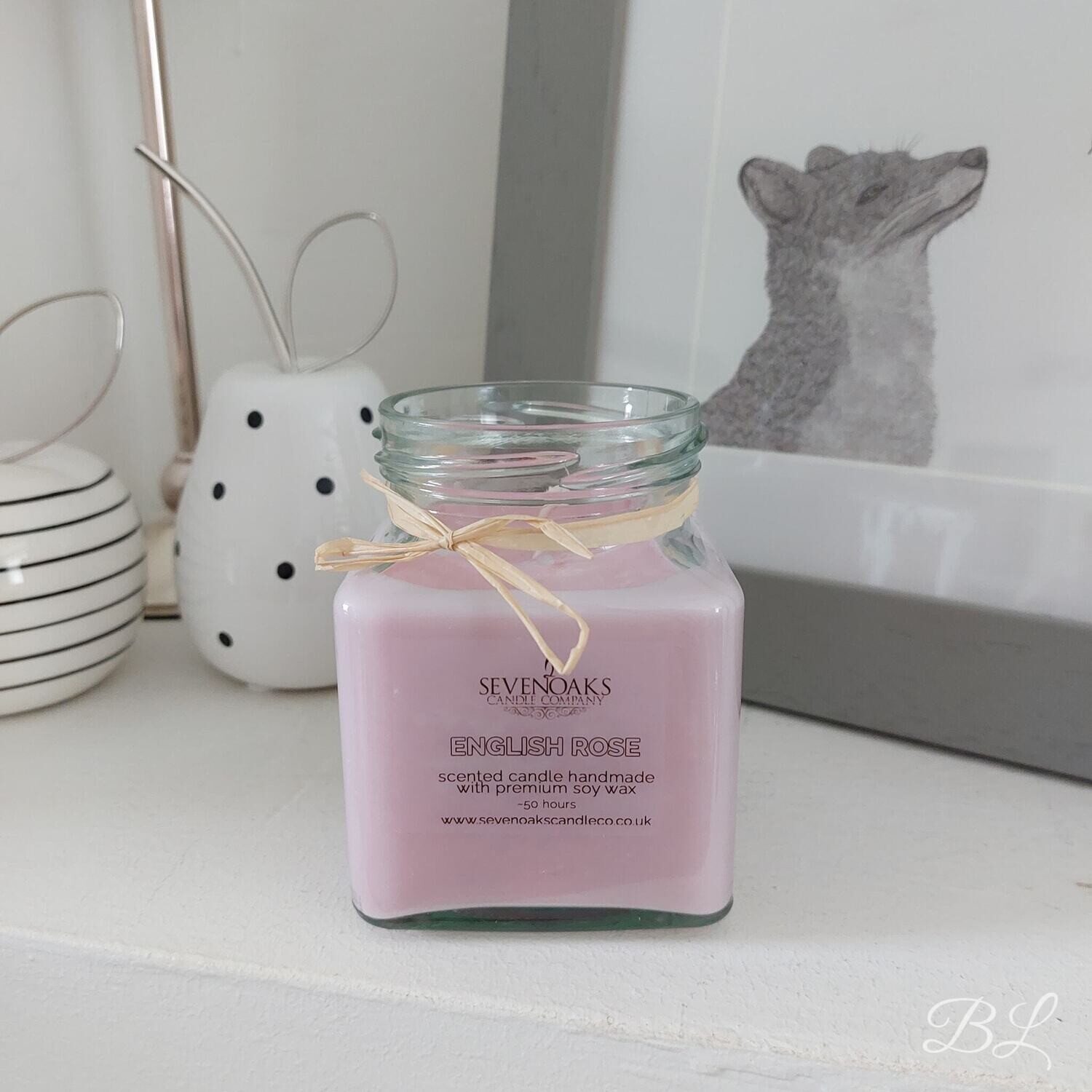 English Rose Scented Handmade Soy Candle Home Fragrance Large