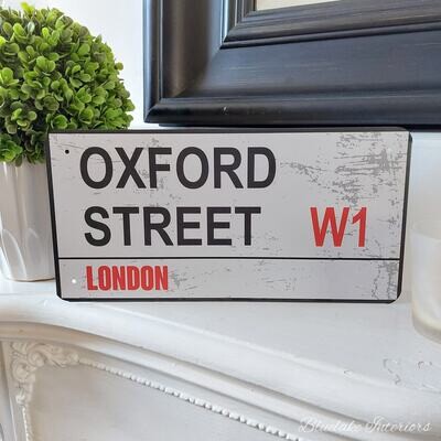 Oxford Street London W1 Tin Wall Sign Street Sign Home Decor