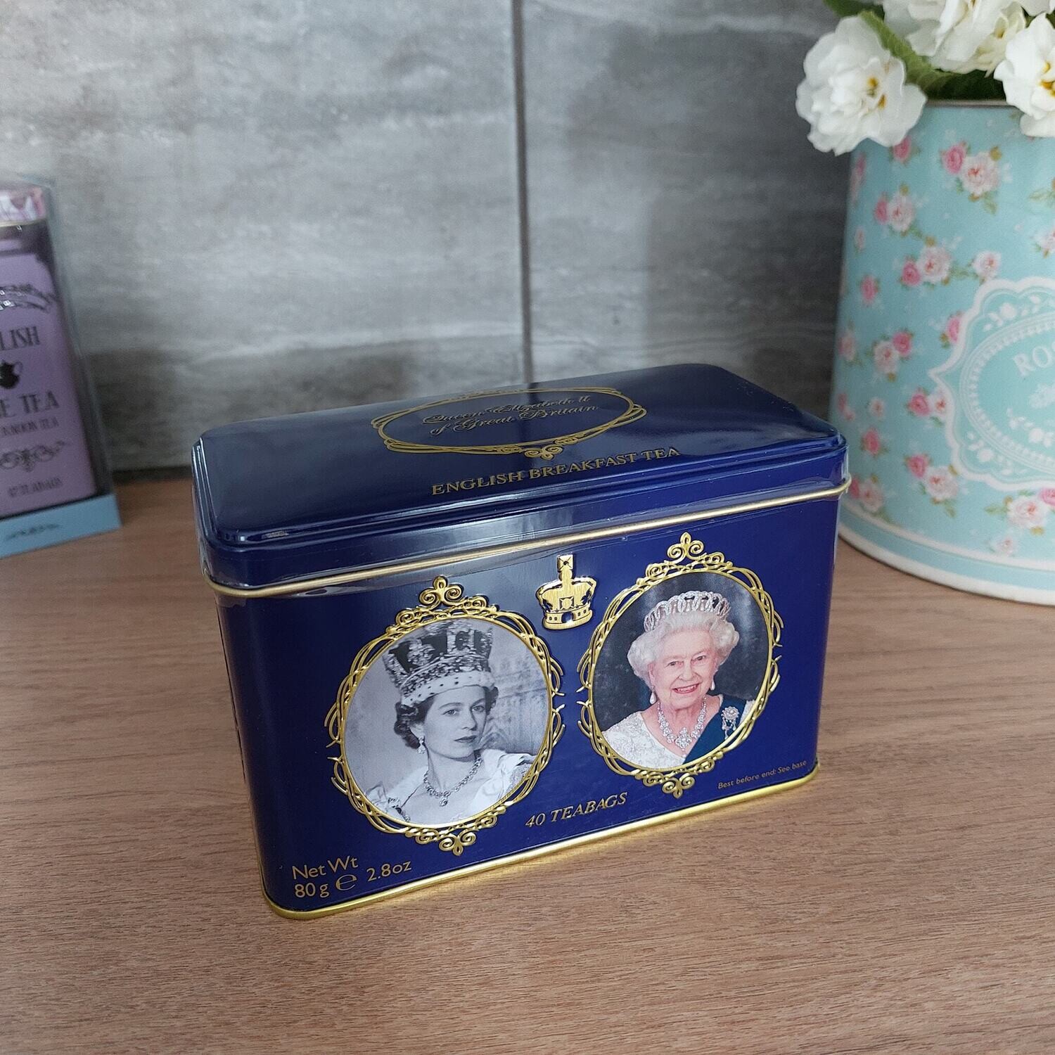 Queen Elizabeth II 40 Fine English Teabags With Souvenir Tin