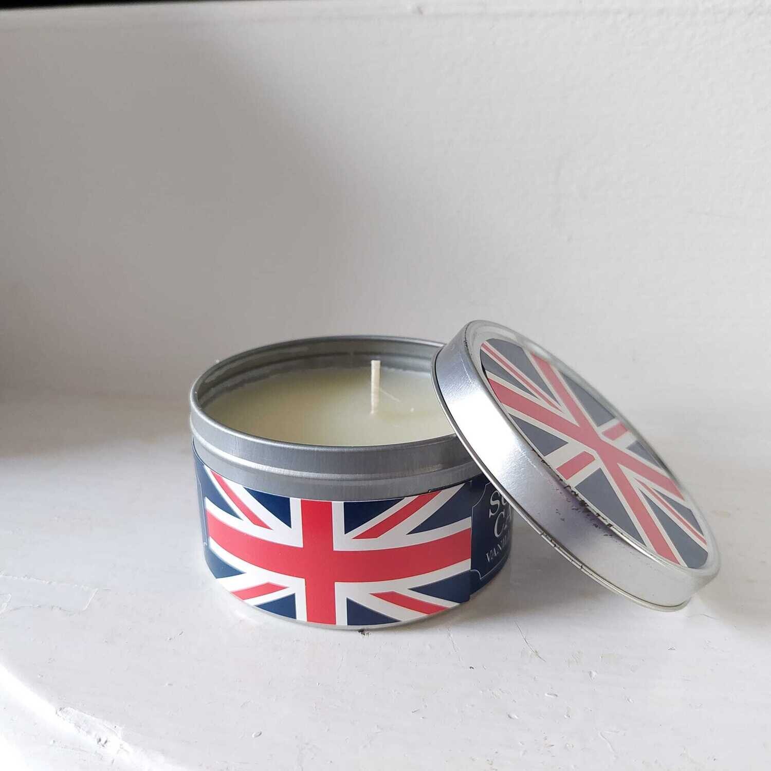 Vanilla Scented Candle in a Union Jack Tin Home Fragrance