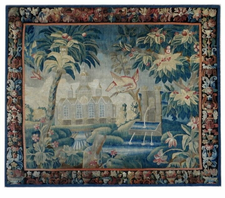 Tapisserie d'Aubusson - Verdure exotique - Époque 18e - Dim:L235XH205 -VENDU