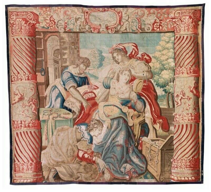 Brussels  tapestry  - Esther's Toilet - 17th century - Size: L311xH287