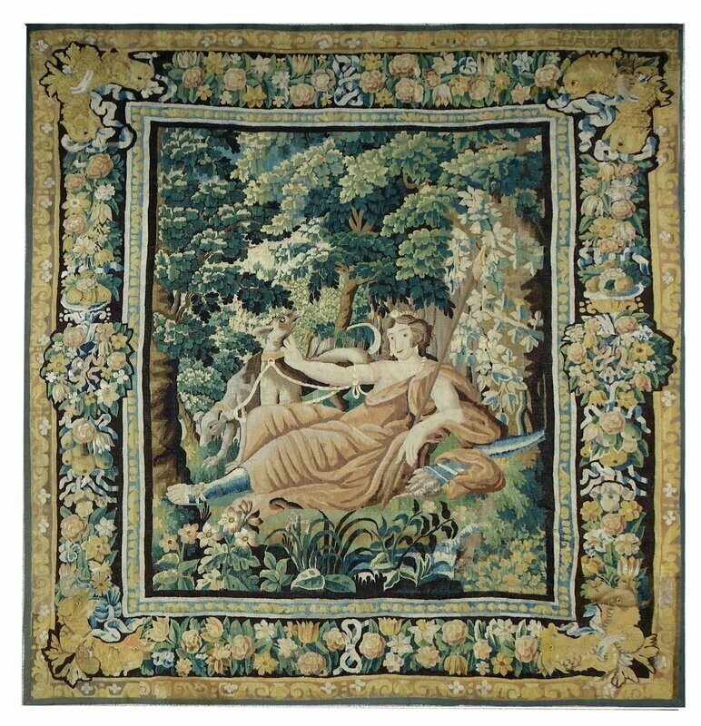 Tapisserie de Bruxelles - Artemis - Epoque 17e - Dim:L270xH285