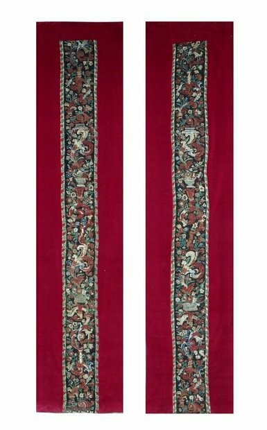 Paire de Portière en tapisserie de petits points , Epoque 18e - Dim:L0.70xH280