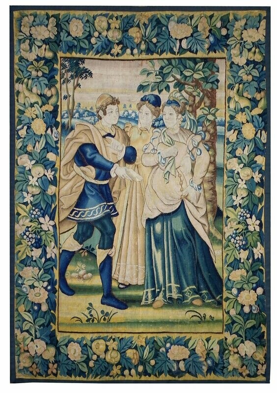 Tapisserie Audenarde - Epoque Fin 17e - Dim:L160xH246